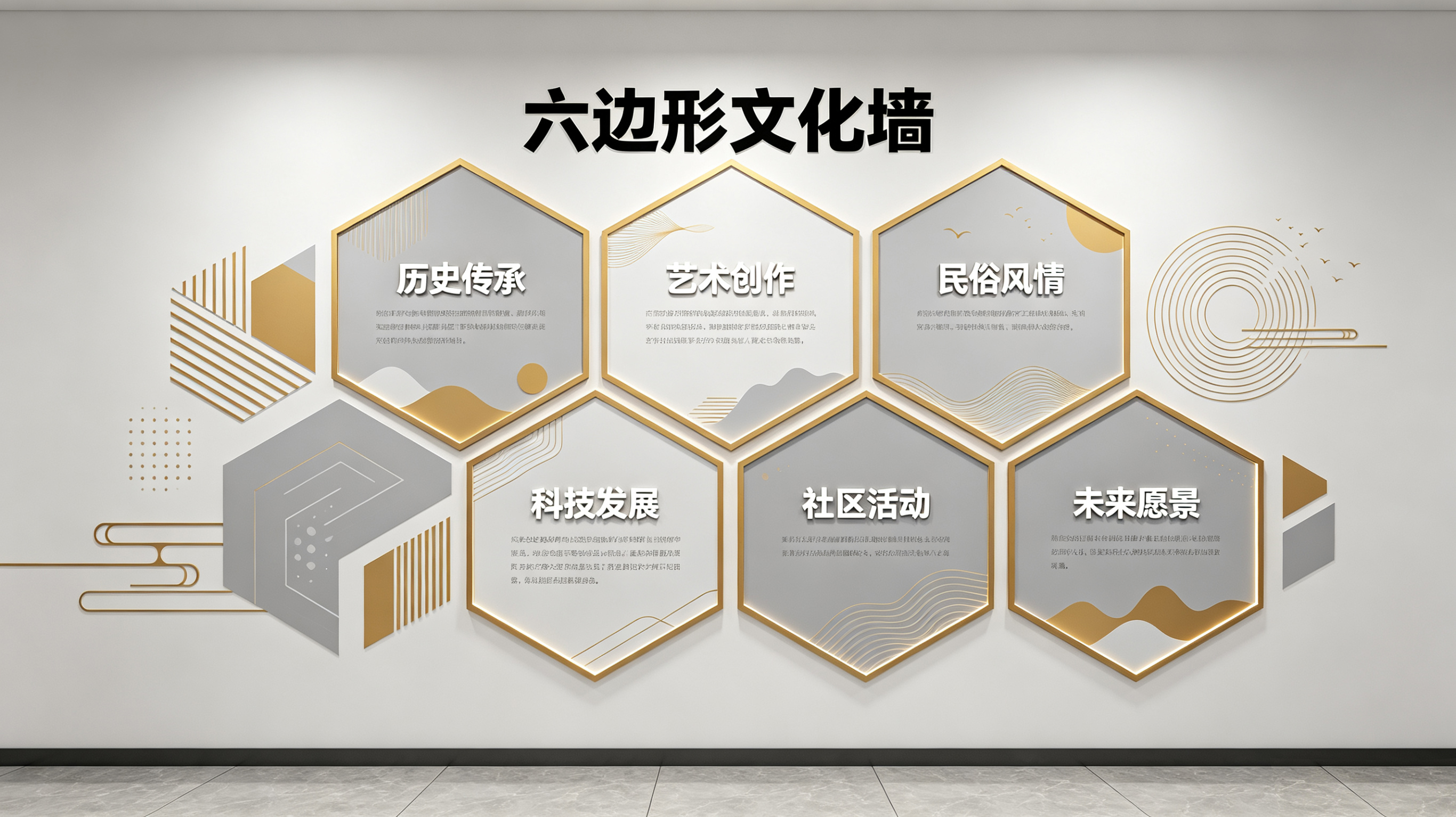 凭祥县企业文化墙 | 六边形信息美学